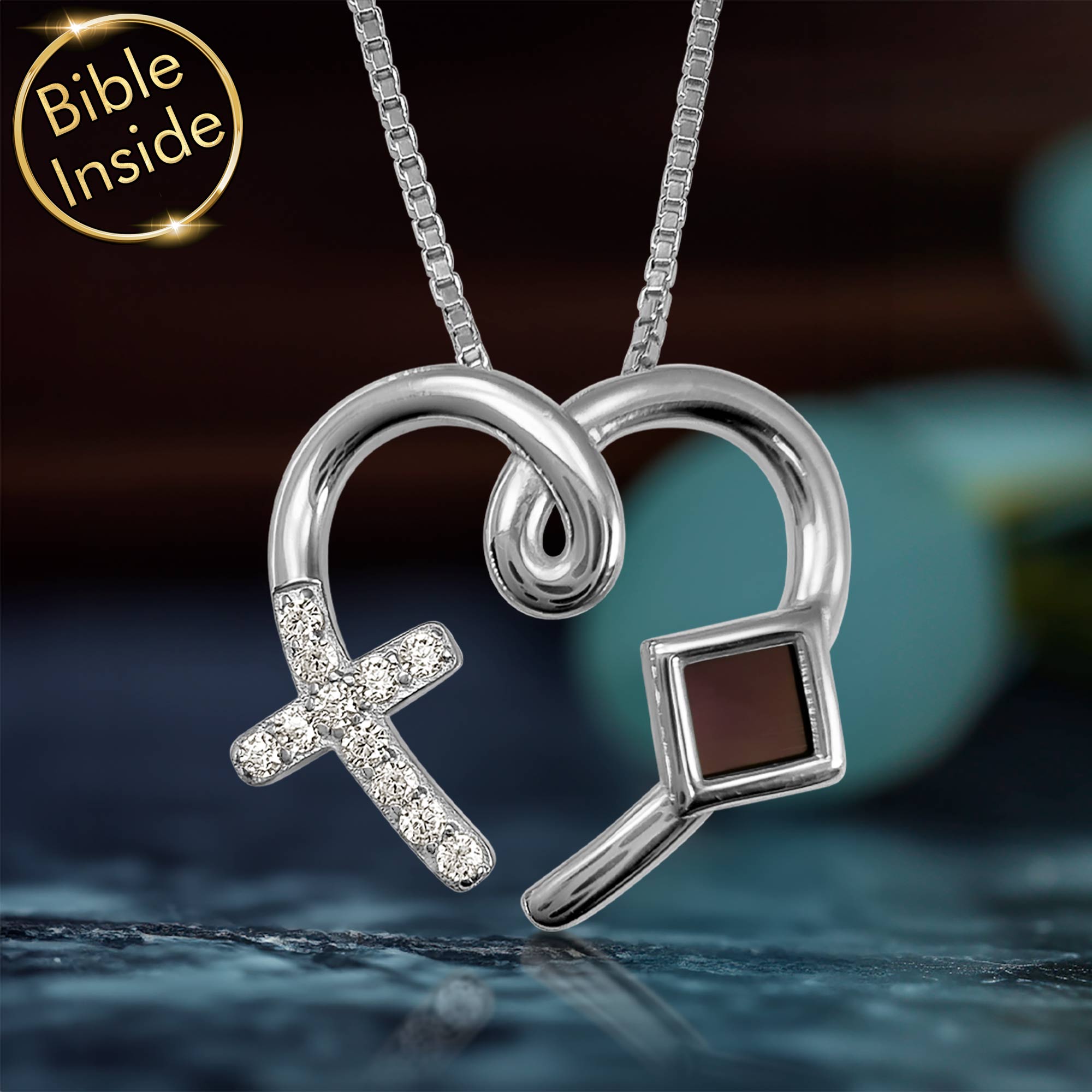 Bible Christmas Gifts Bible Christmas Gifts in Elegant Heart Pendant Necklace Design by My Nano Jewelry